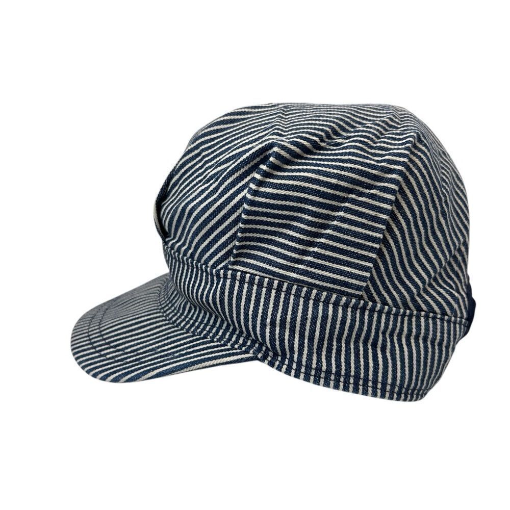 Vtg 90s youth Oshkosh B'gosh Railroad Hickory Stripe Train Conductor Snapback - Picture 3 of 12